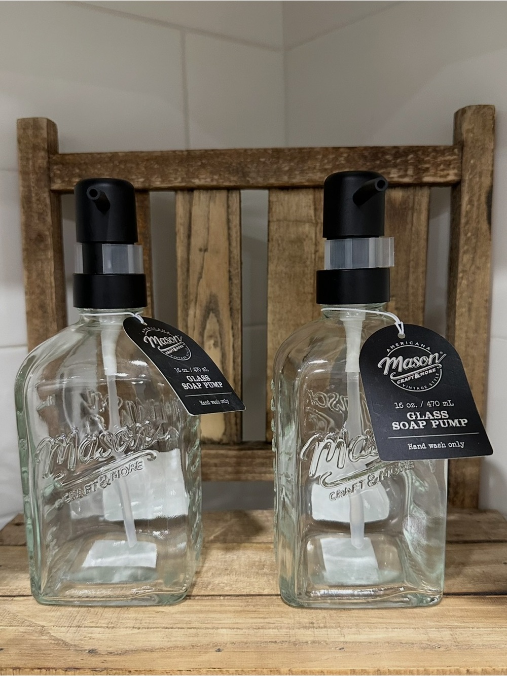 🆕 Set of 2 | Mason Glass Soap Dispensers!